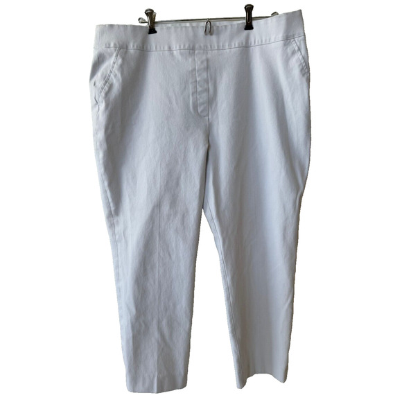 Spanx Womens White Pants Tapered Leg Stretch Pull On Pants Size Plus 1X - Picture 1 of 8